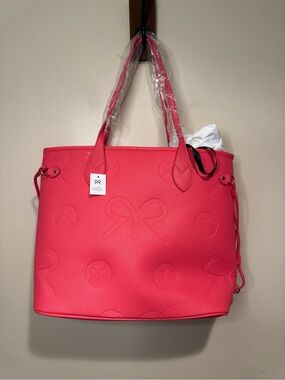 Ruby Ribbon Tote in pinkish Red NEW